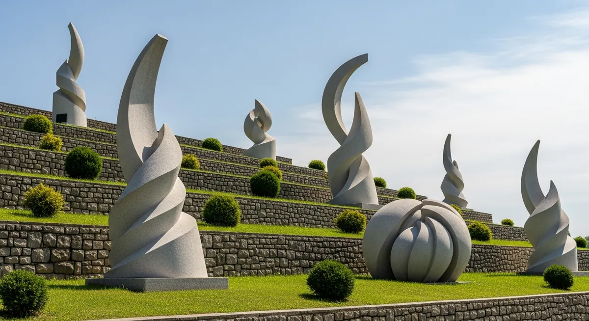 Bogdanović Partisan Memorial Cemetery abstract stone sculptures